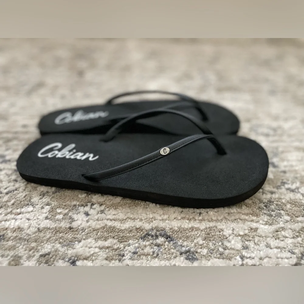 Cobian Nias Bounce 2‎ Flip Flop Sandal Womens Size 8 Black Comfort - Picture 2 of 7